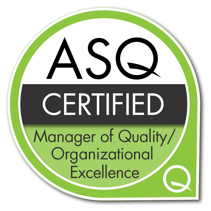 ASQ Certified Manager of Quality and Organizational Excellence badge
